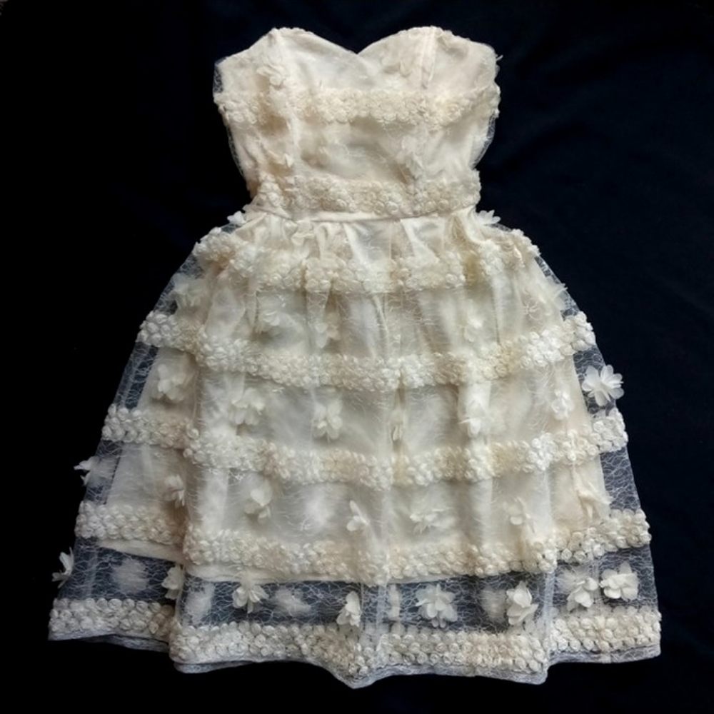 BETSEY JOHNSON Embroidered Buttercream Dress